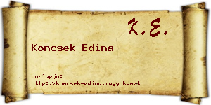 Koncsek Edina névjegykártya